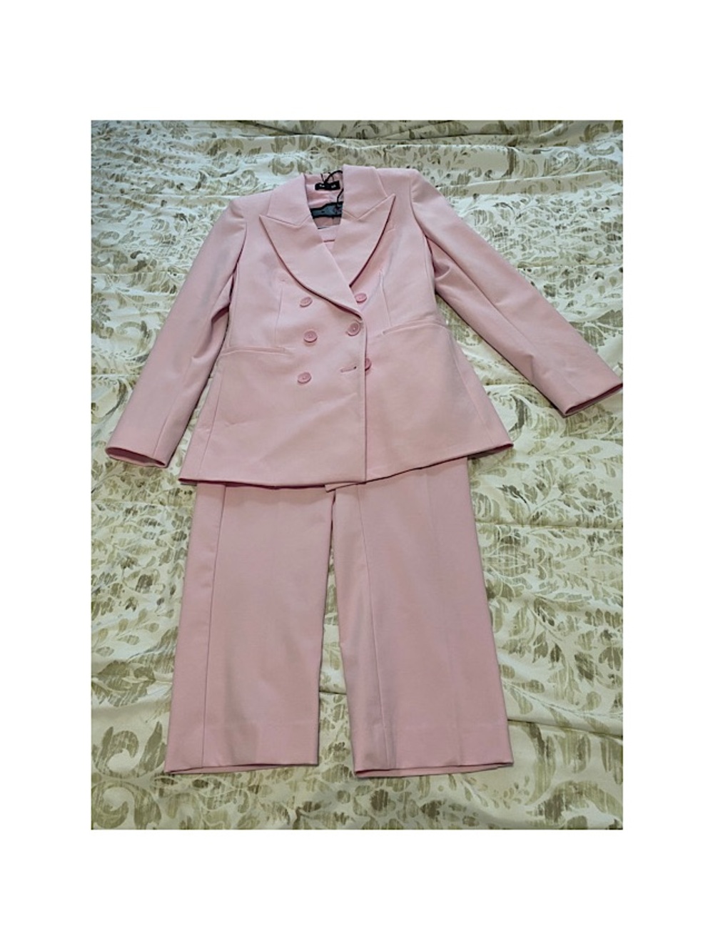 Express Pastel Pink Double-Breasted Blazer & Wide-Leg Pants Set